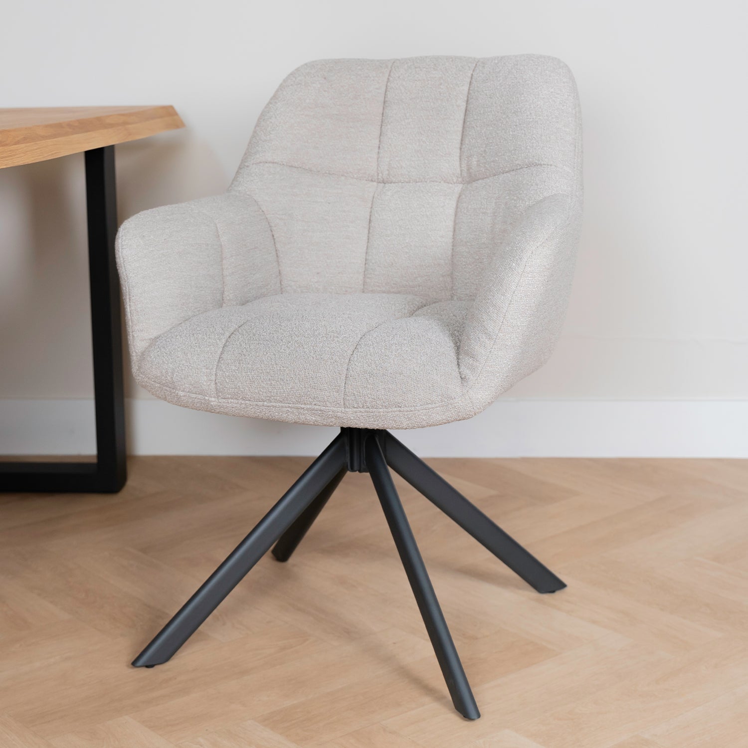 alba naturel boucle eetkamerstoel