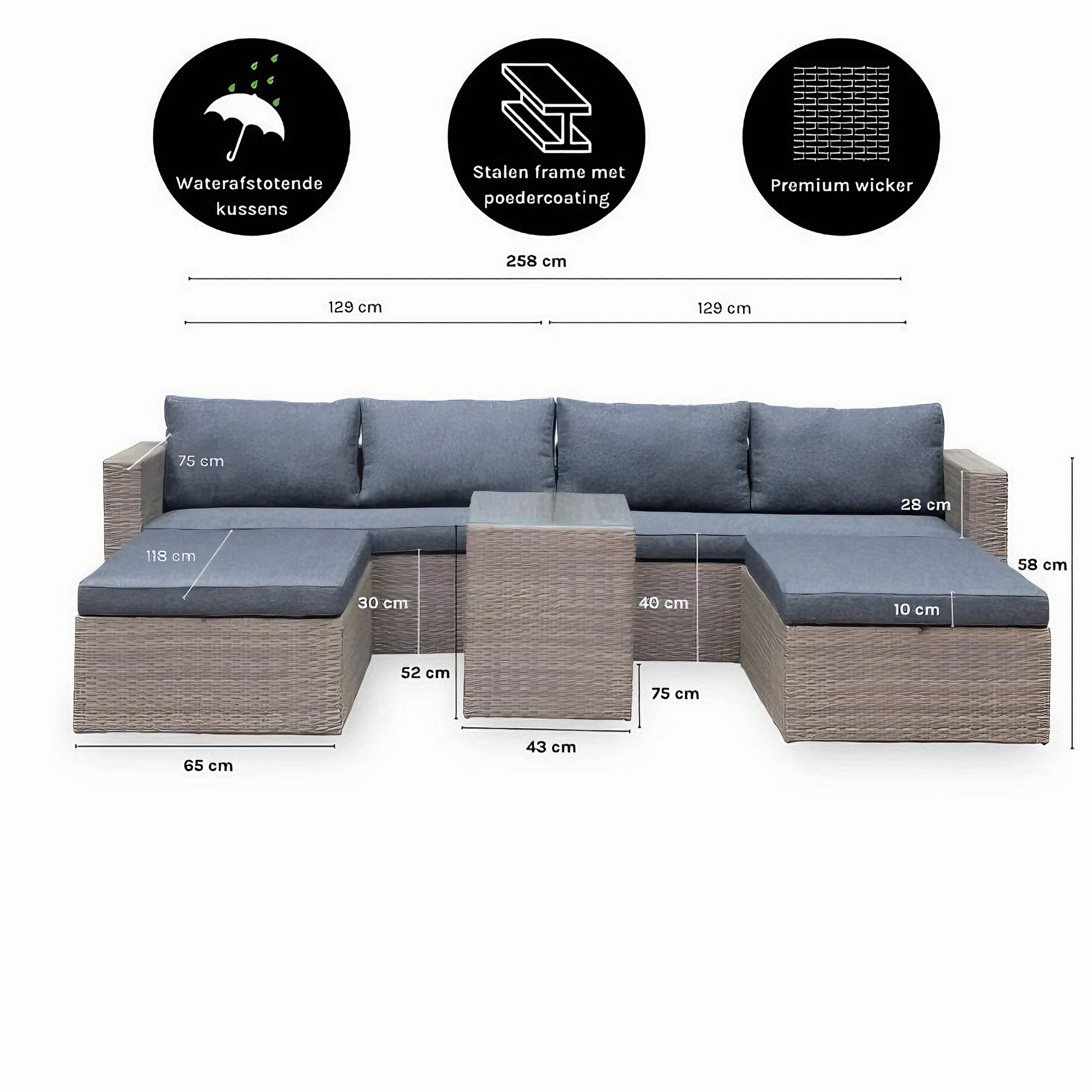 Sophie Madrid Loungeset - Elegant Outdoor Comfort