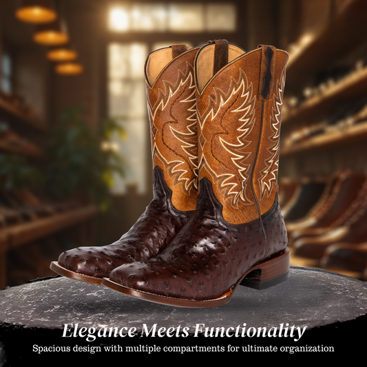 Gustav | Mid-calf Embroidered Leather Boots