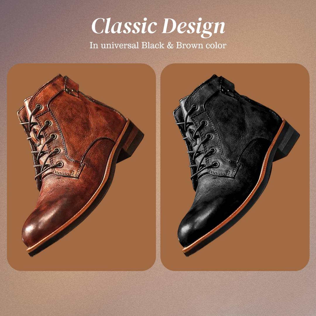 Mark | Classic retro leather boots for men