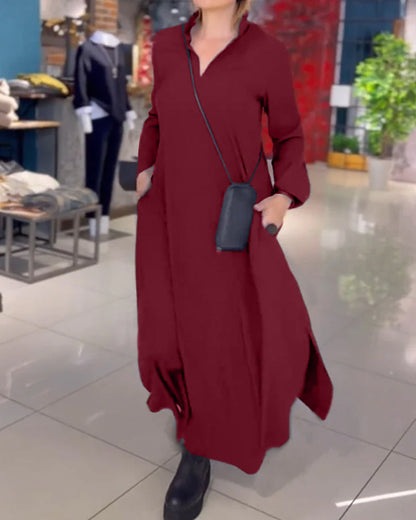 Long elegant dress with side slit