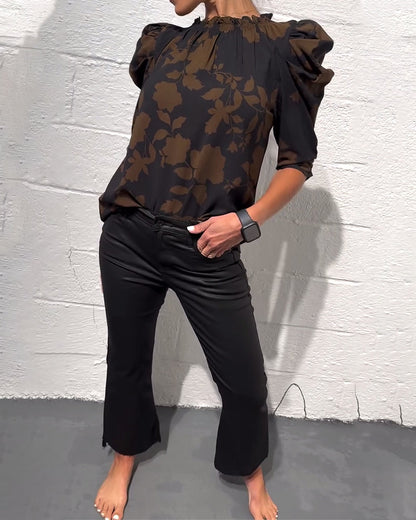 Puff Sleeve Blouse with Ruffles