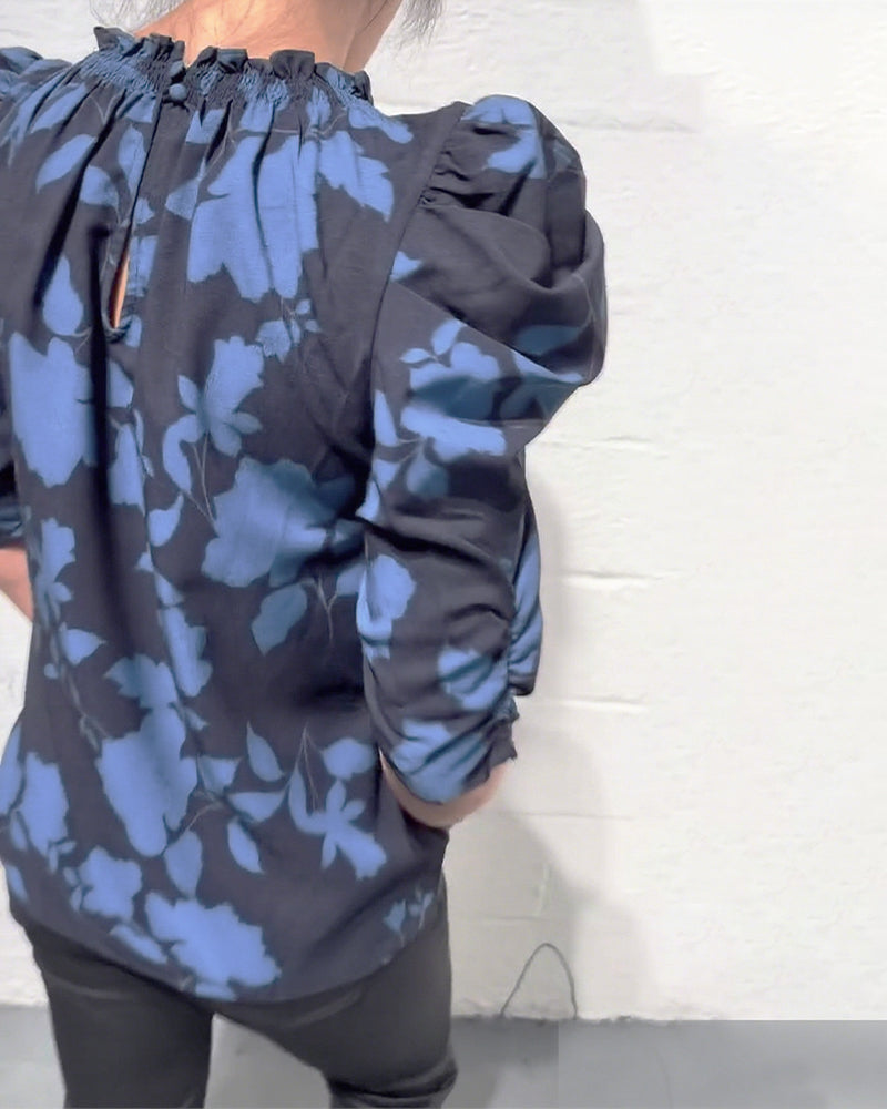 Puff Sleeve Blouse with Ruffles