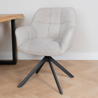 alba naturel boucle eetkamerstoel